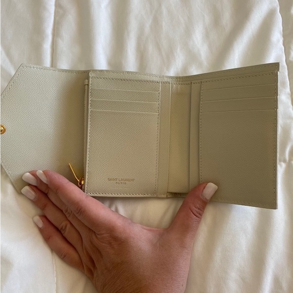 Saint Laurent Compact Tri Fold YSL Leather Wallet - Picture 2 of 7